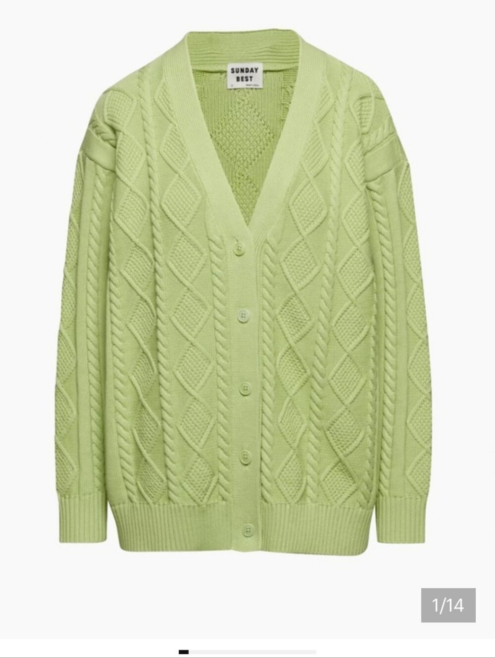 Aritzia Sunday Best Lamora Cable Cardigan - Sagebrush - Picture 1 of 1